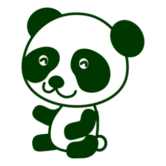 Joyful Panda Decal (Dark Green)